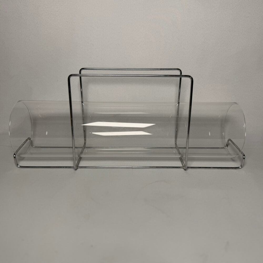 Vintage Pyrex Bake-a-Round Corning Glass Bread Tube Baker and Wire Metal Rack